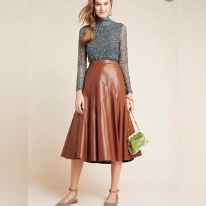 Maeve Anthropologie faux leather skirt size 4